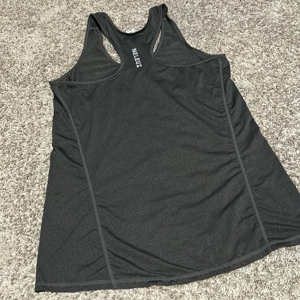 Neleus women's size large gray tank top reflective super soft and‎ stretchy